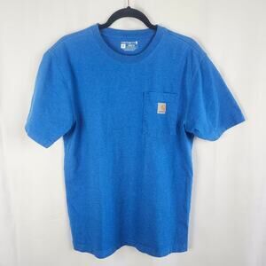 Carhartt K87 Pocket T Shirt Blue Loose Fit Workwear Tee Mens S/M Utility